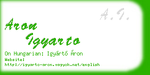 aron igyarto business card