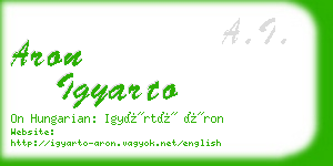 aron igyarto business card
